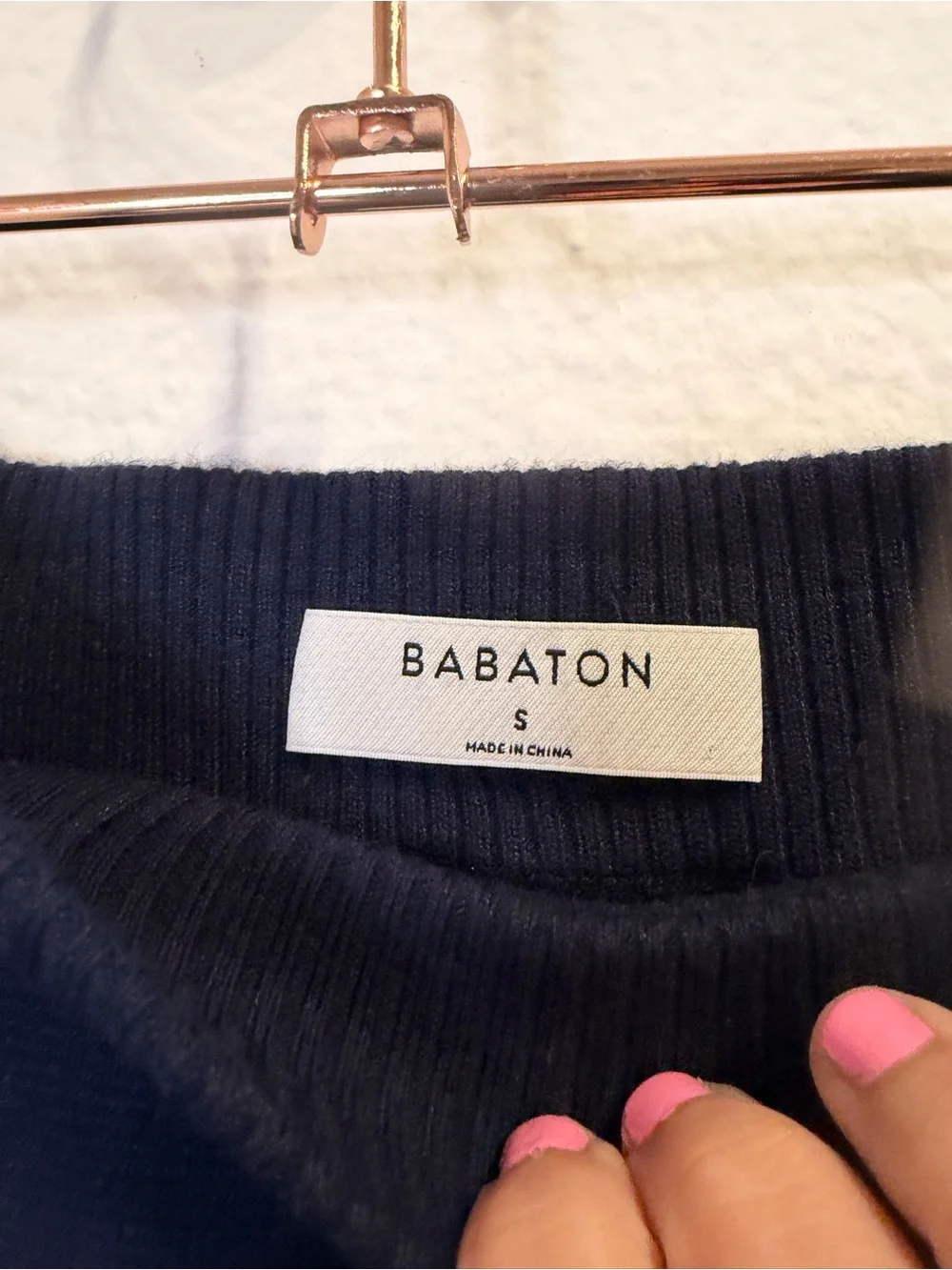 Babaton Navy Knit Pencil Skirt
